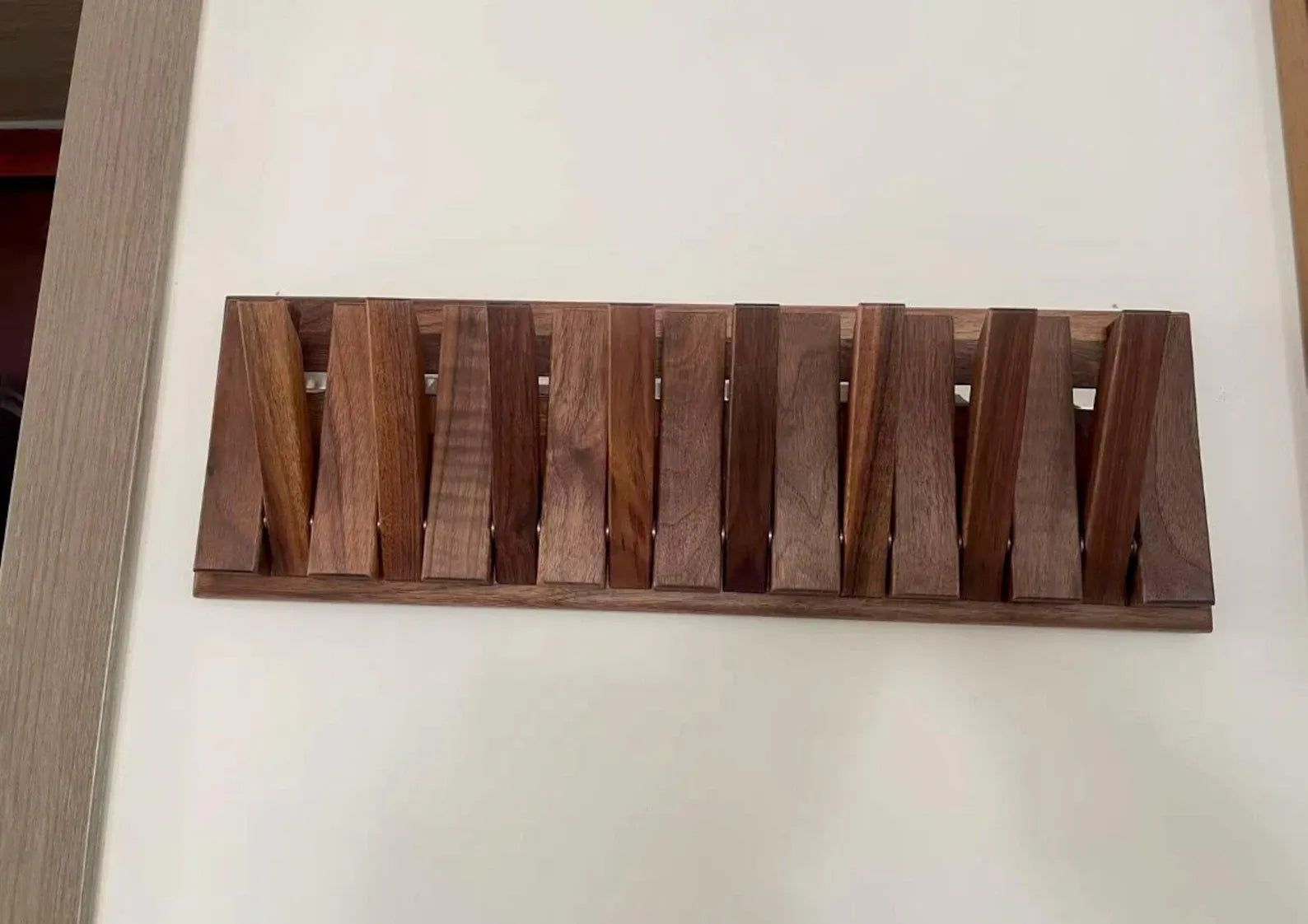 Wall Mounted Coat Rack – Foldable Wooden Hooks
